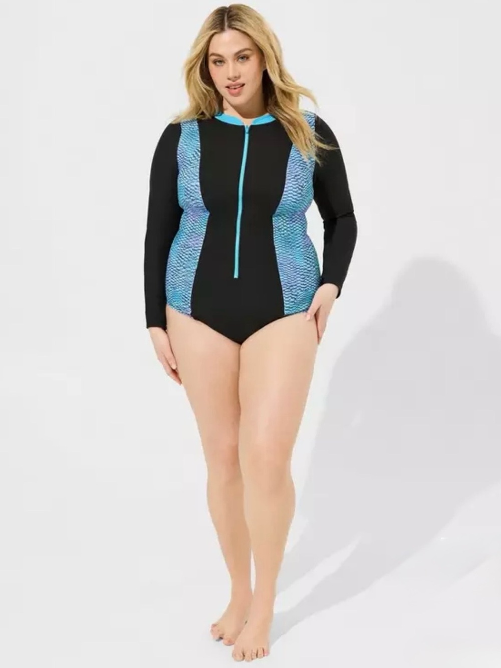 NWT Torrid Wireless Shaping Long Sleeve One Piece Swimsuit